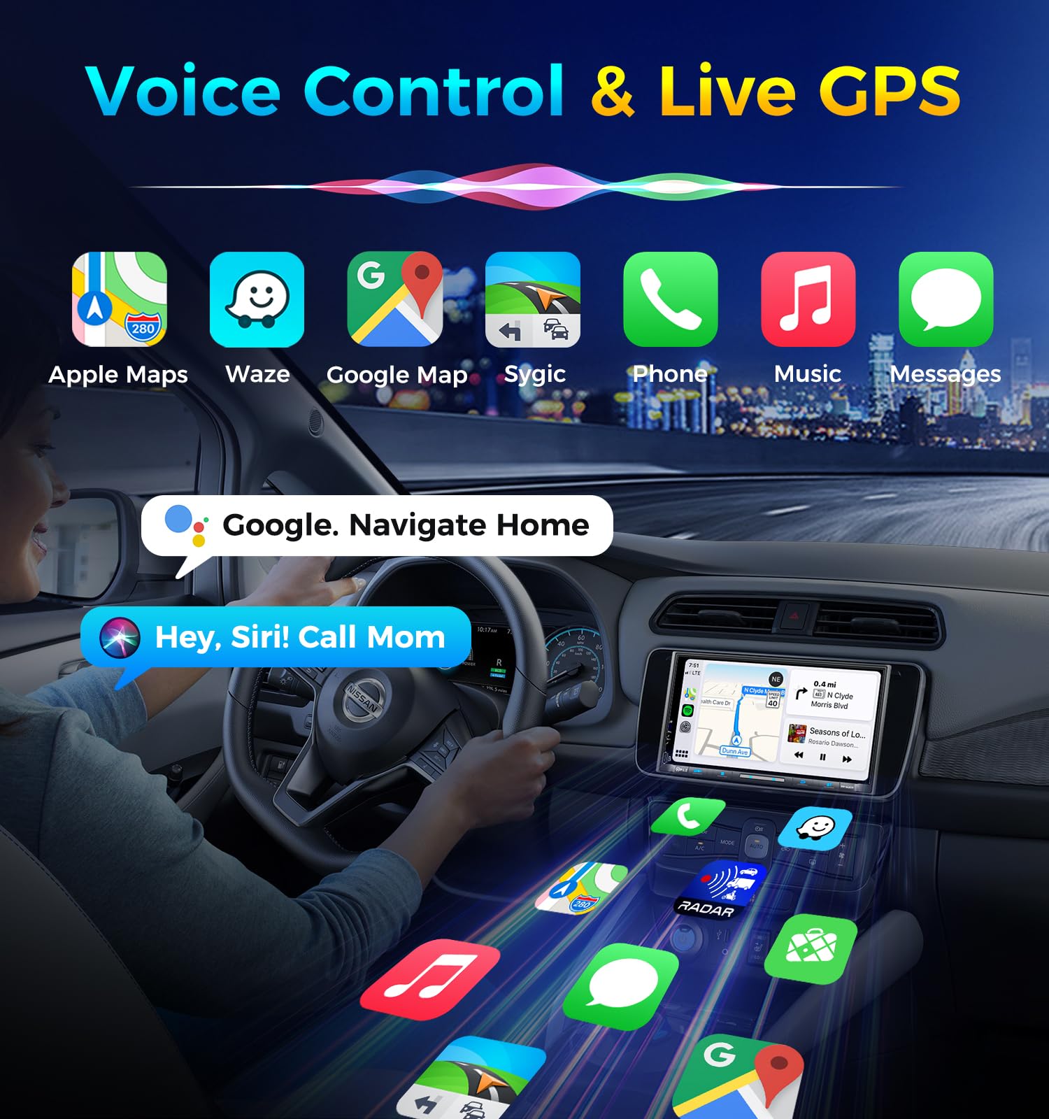 Wireless CarPlay & Android Auto Car Stereo
