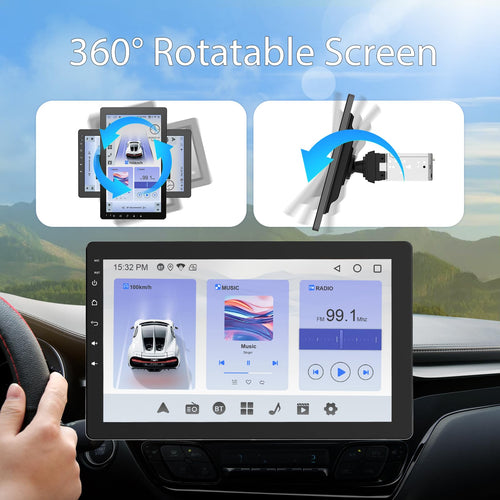 10.1" Single DIN Car Stereo with Wireless CarPlay & Android Auto