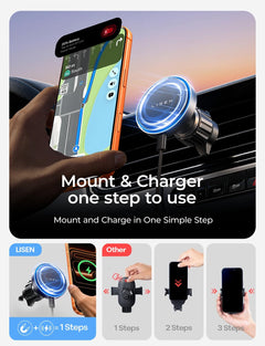 15W Magnetic Wireless Car Charger Mount
