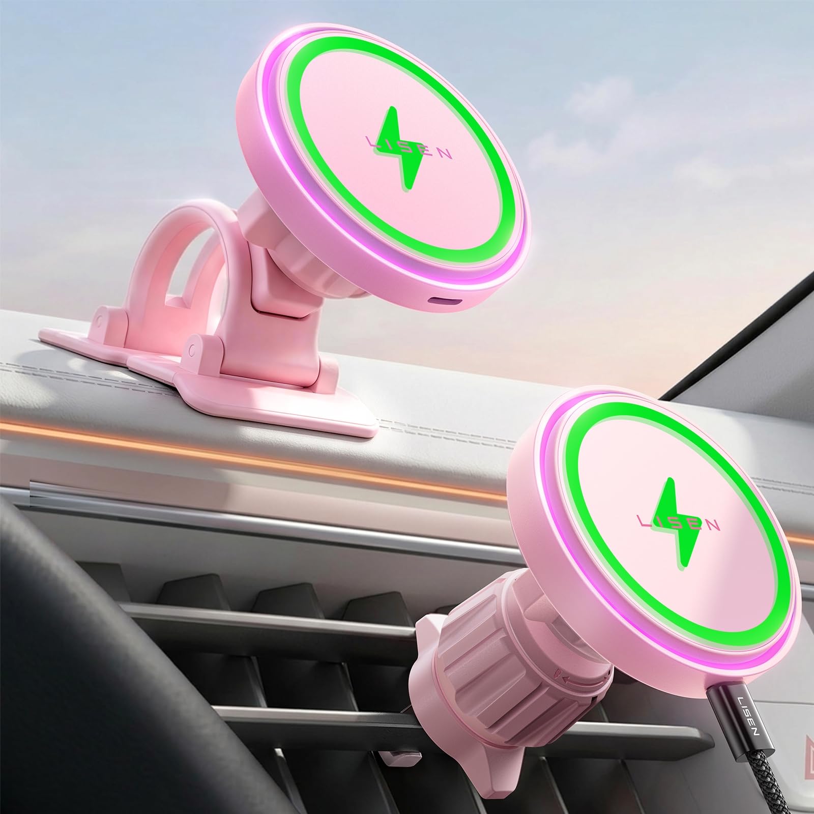 15W Magnetic Wireless Car Charger Mount