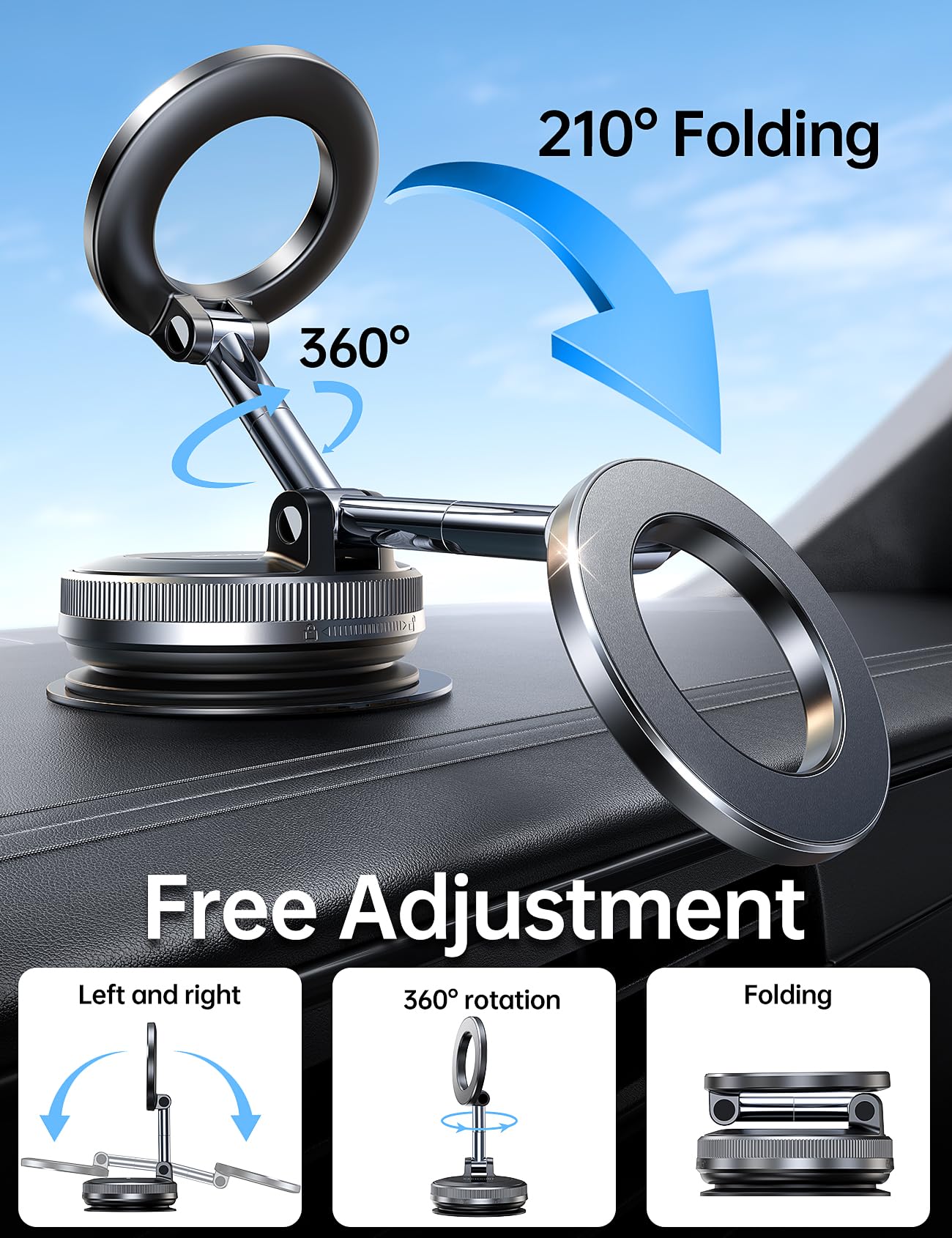 Vacuum Magnetic Car Mount for MagSafe