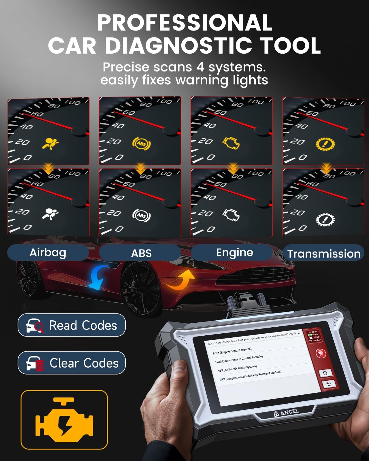 All System OBD2 Scanner with Reset Services