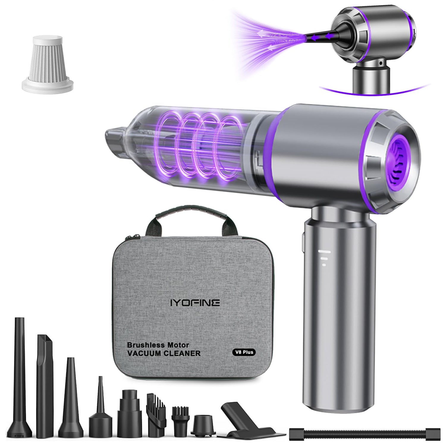 4-in-1 Cordless Car Vacuum & Air Duster