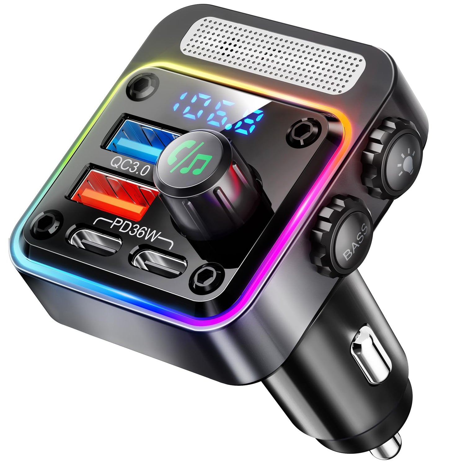 54W Bluetooth FM Transmitter Car Charger