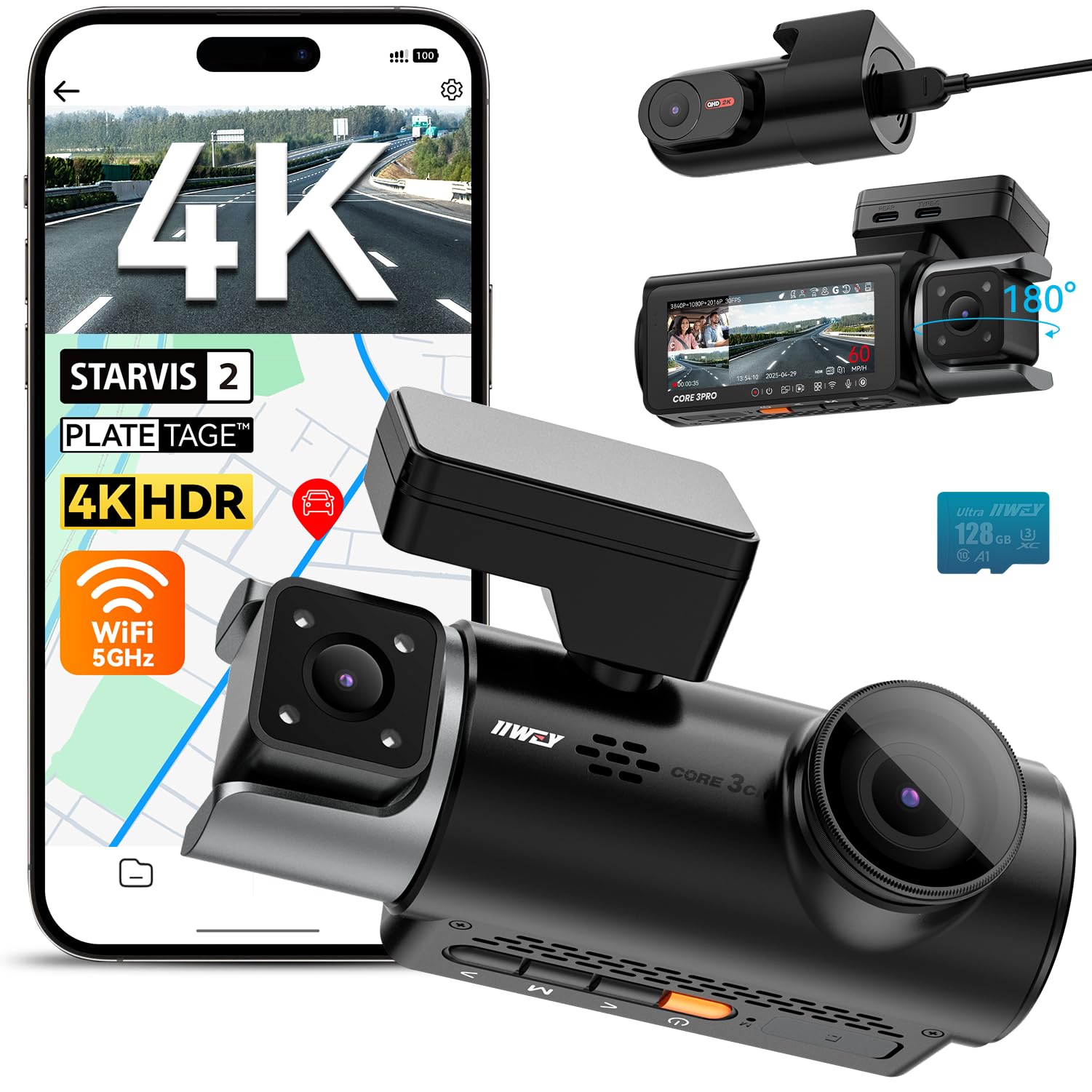 4-Channel STARVIS 2 Dash Cam with 360° View & GPS