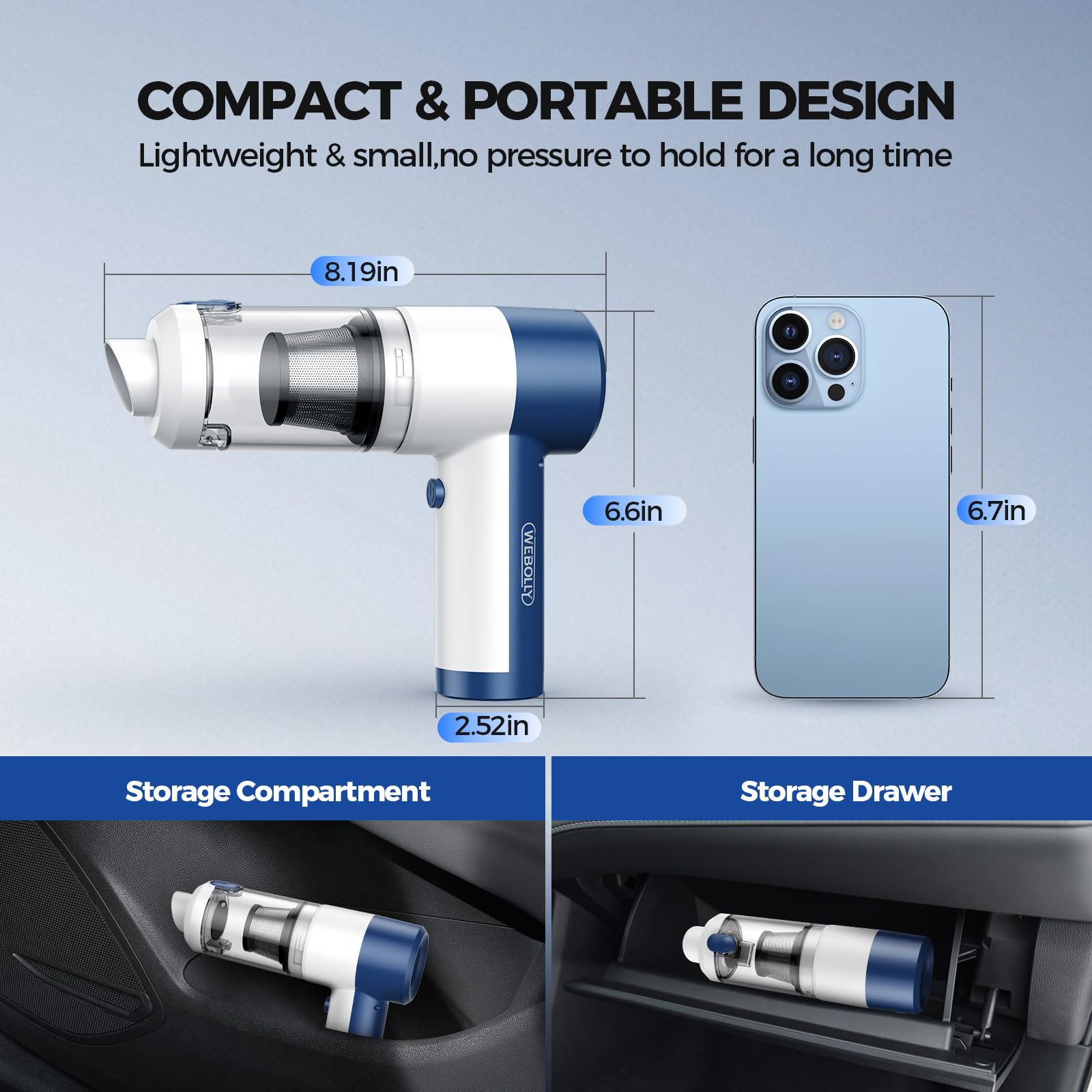 4-in-1 Cordless Car Vacuum & Air Duster