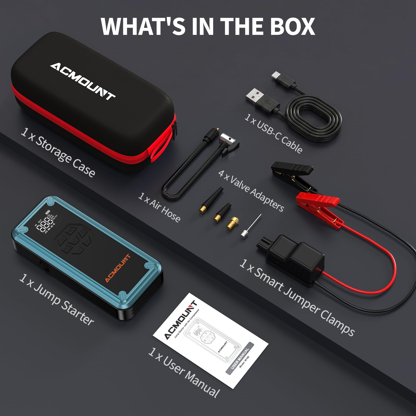5000A Jump Starter with Air Compressor