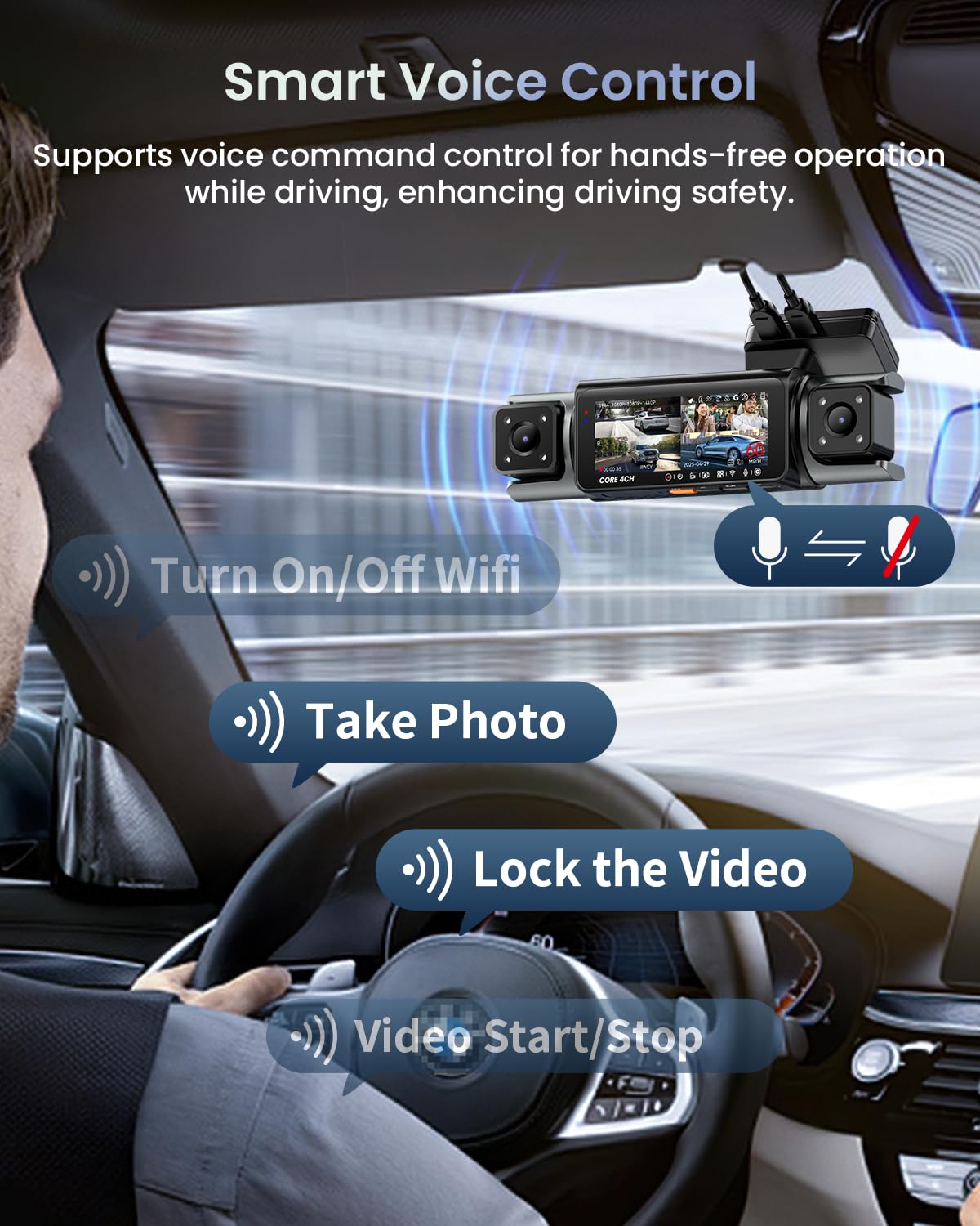 4-Channel STARVIS 2 Dash Cam with 360° View & GPS