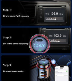 48W Bluetooth FM Transmitter with Fast Charging