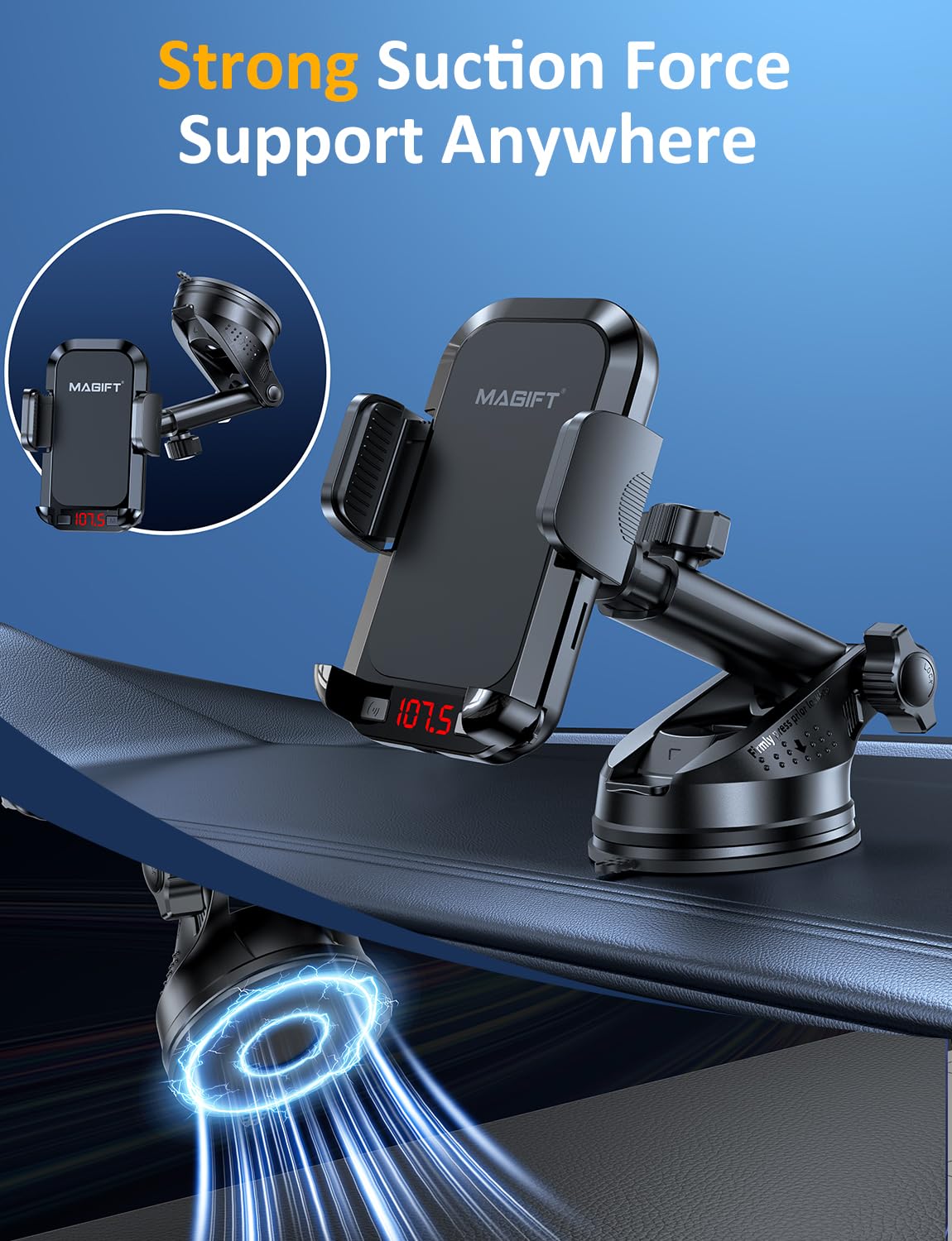 3-in-1 Bluetooth FM Transmitter with Phone Holder