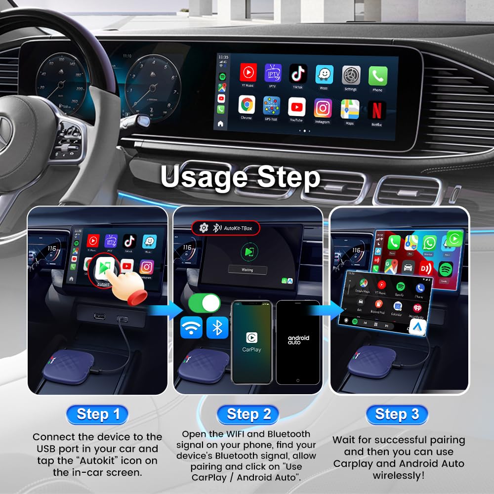 Wireless CarPlay & Android Auto AI Box