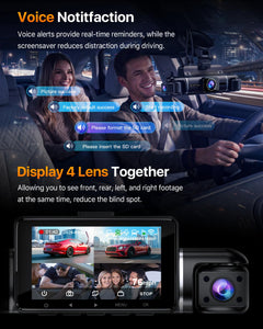 4-Channel 360° 4K Dash Cam with GPS & IR Night Vision