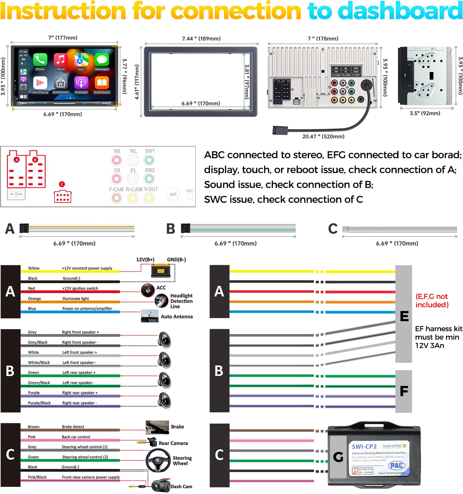Wireless CarPlay & Android Auto Car Stereo