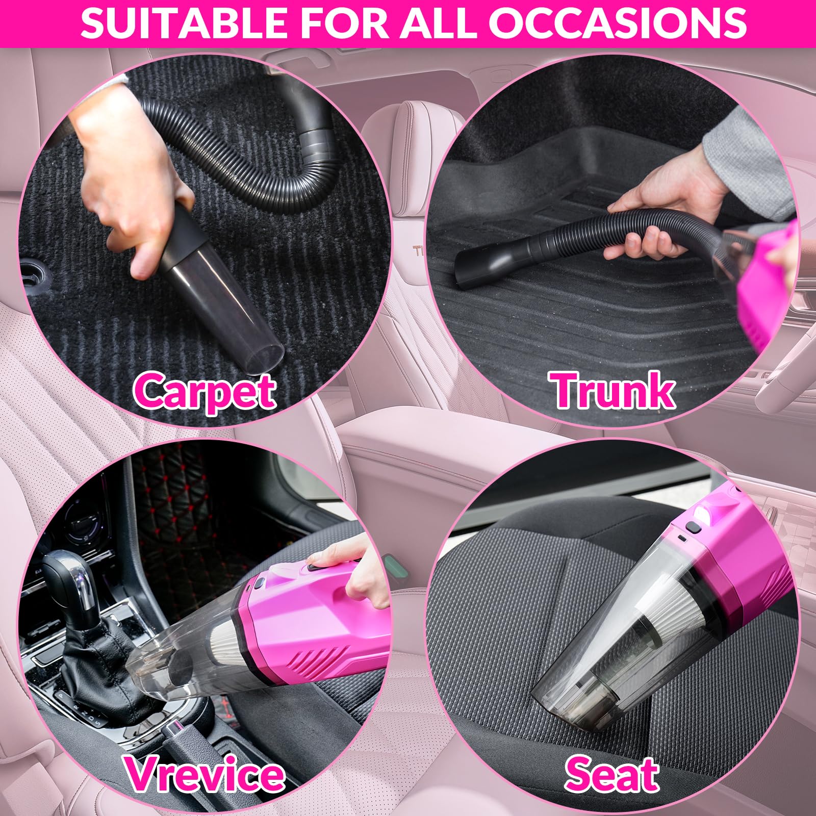 Car Vacuum Detailing Kit with Brush Set