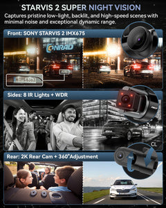 4-Channel STARVIS 2 Dash Cam with 360° View & GPS