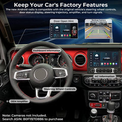 9" Android Car Stereo for Jeep Wrangler & Gladiator 2018–2022