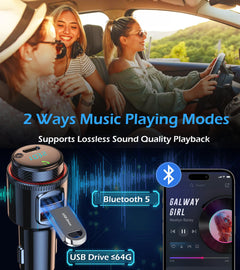 48W Bluetooth FM Transmitter with Fast Charging