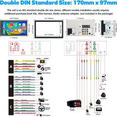 Double DIN Car Stereo with CarPlay & Android Auto