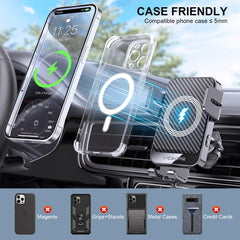 15W Auto-Clamping Wireless Car Charger Mount