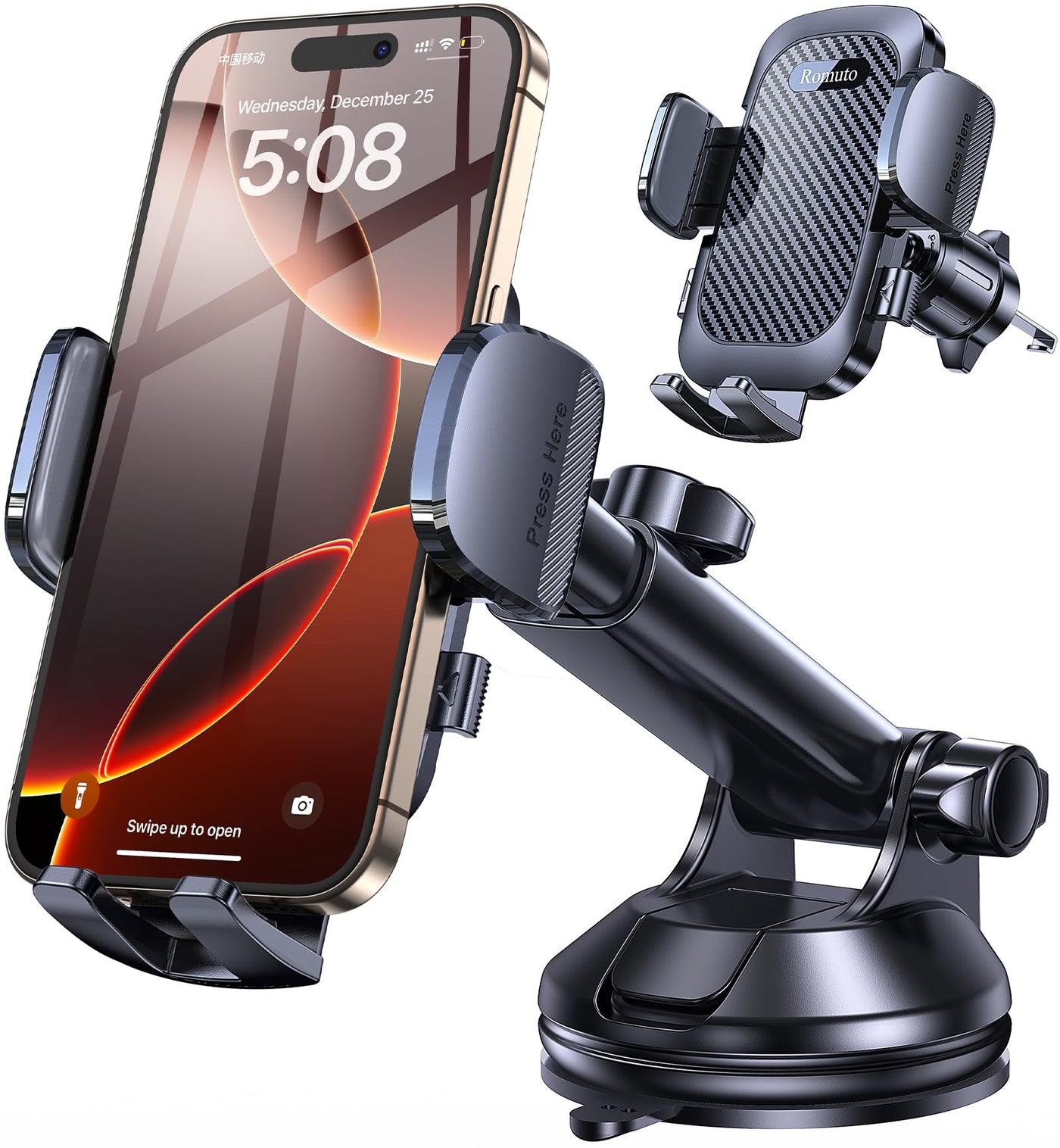 360° Suction Car Phone Mount
