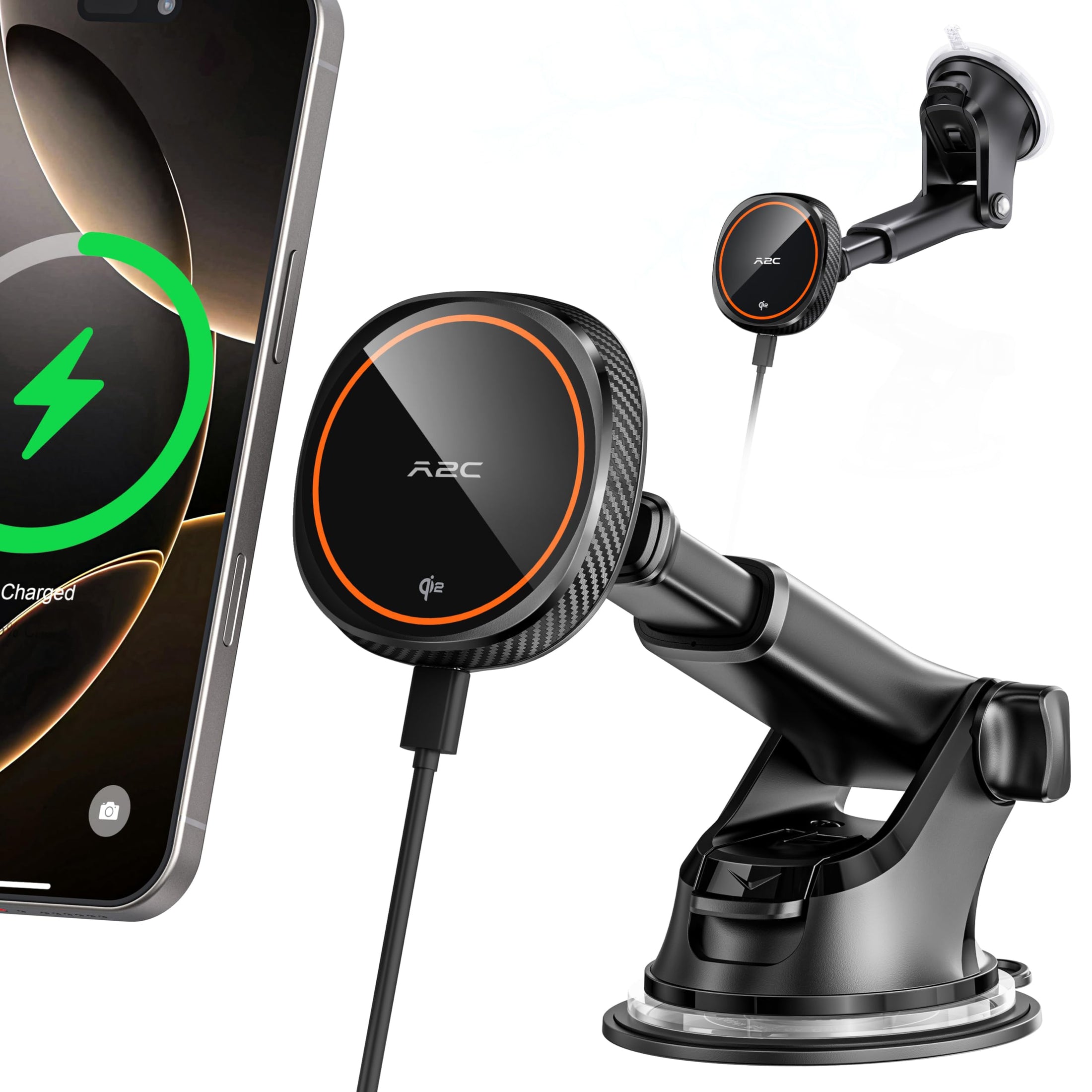 MagSafe Car Mount with Suction Cup Arm