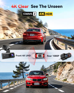 4K Dual Dash Cam with STARVIS 2 & GPS
