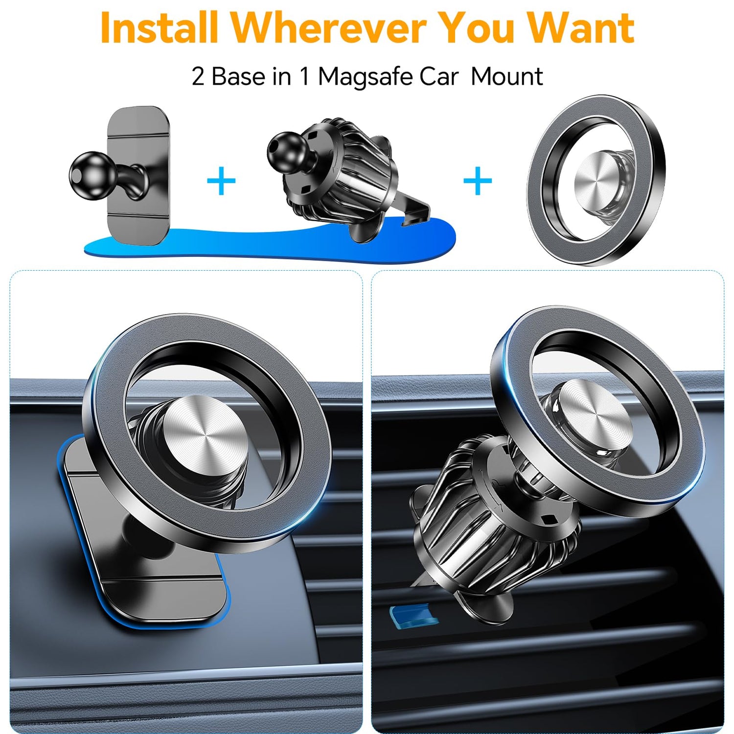 Magnetic Car Phone Mount for MagSafe