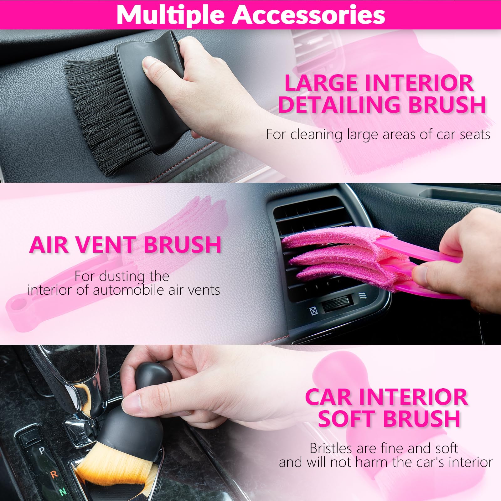 Car Vacuum Detailing Kit with Brush Set