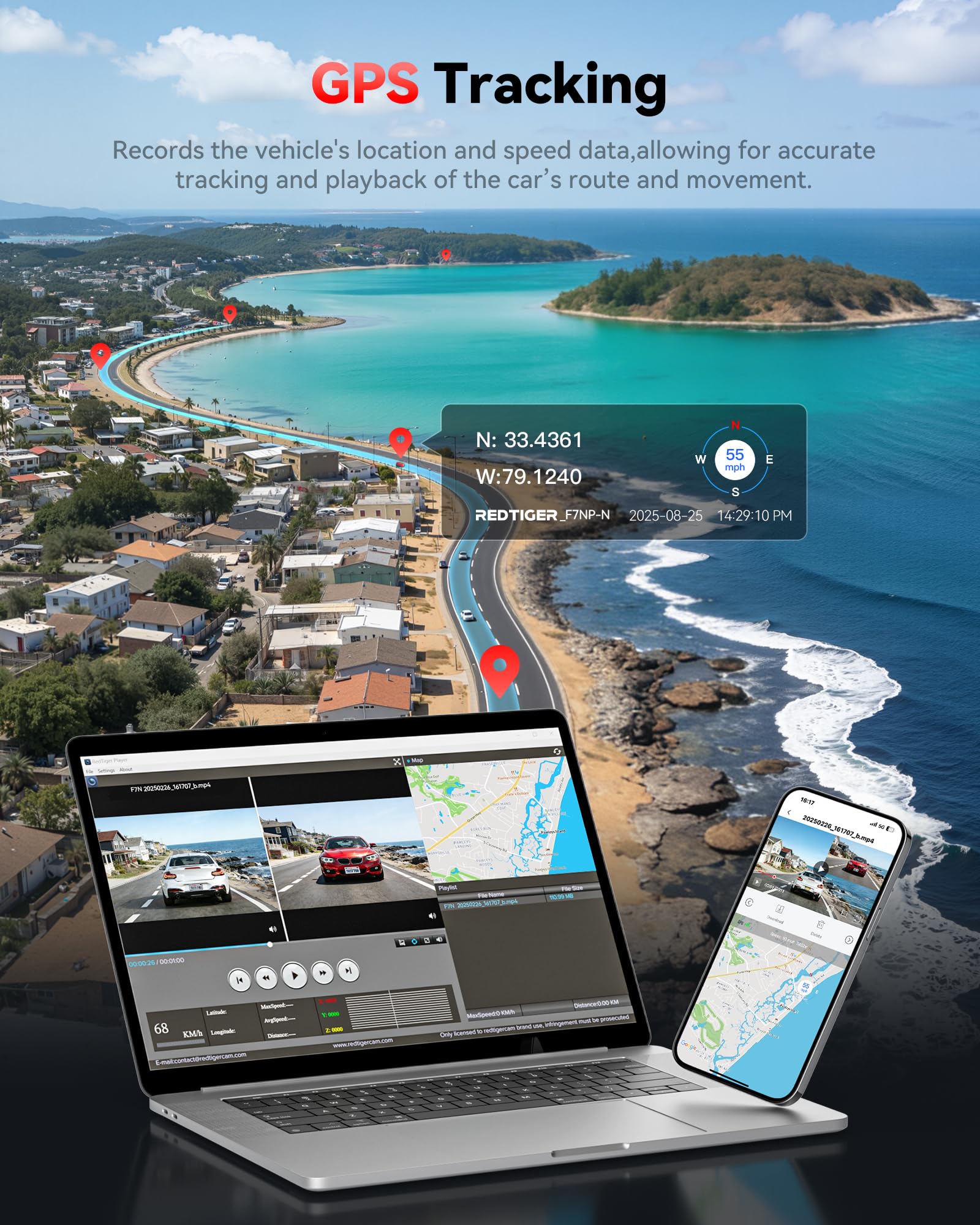 4K Dual Dash Cam with STARVIS 2 & GPS