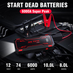 6000A Portable Car Jump Starter Pack