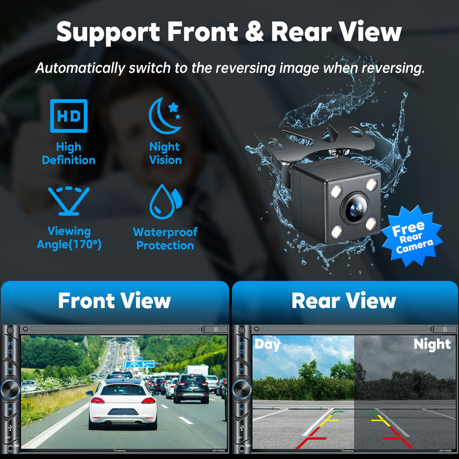 Double DIN Car Stereo with CarPlay & Android Auto