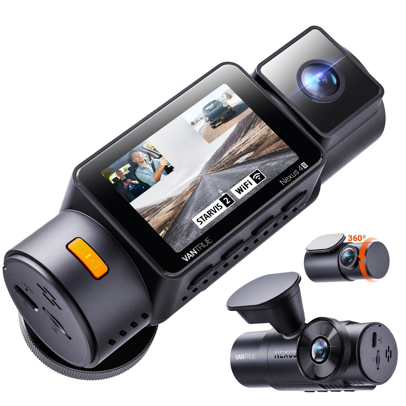 3-Channel STARVIS 2 Dash Cam with GPS & Night Vision