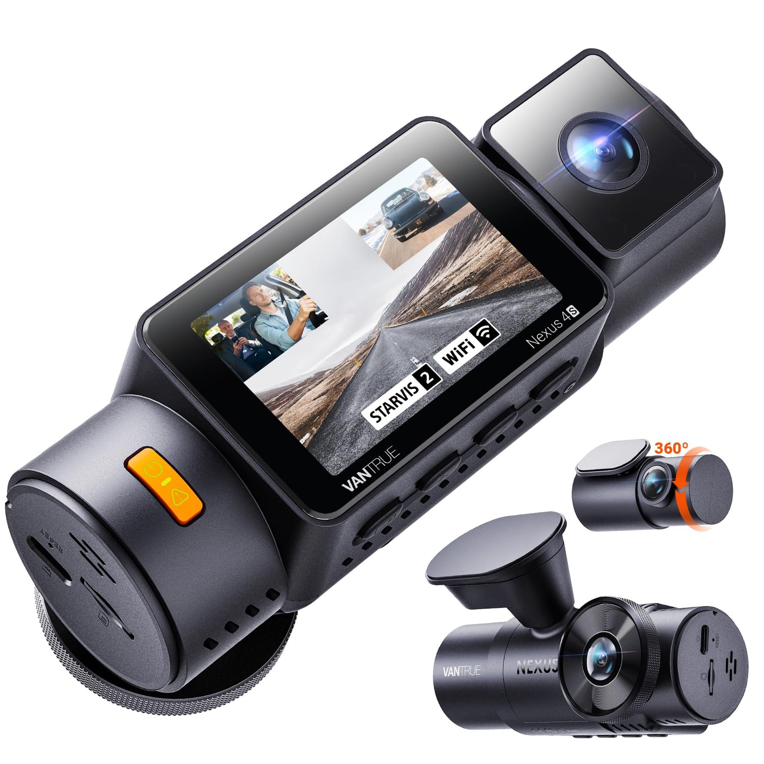 3-Channel STARVIS 2 Dash Cam with GPS & Night Vision
