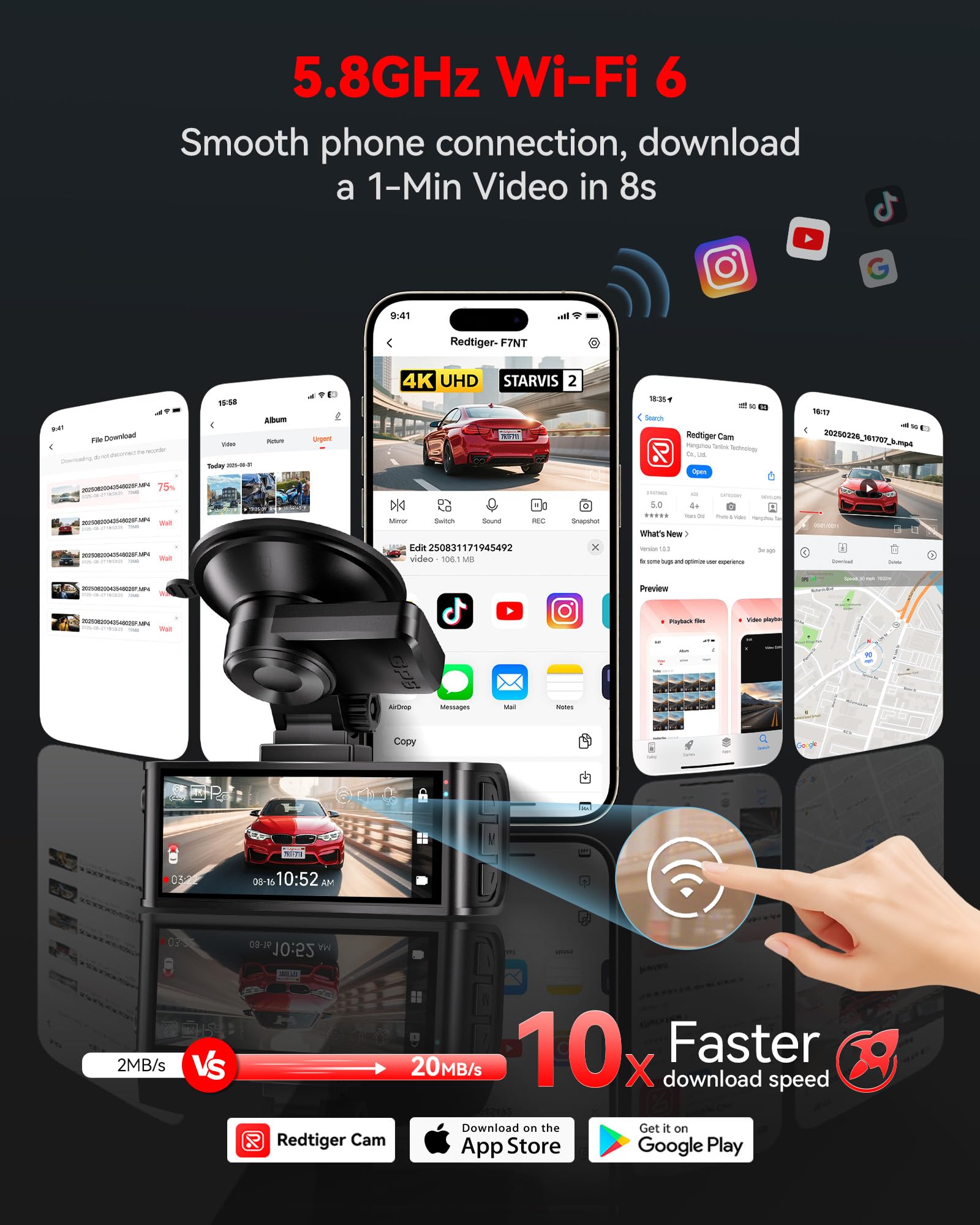 4K STARVIS 2 Dash Cam with GPS & Touch Screen