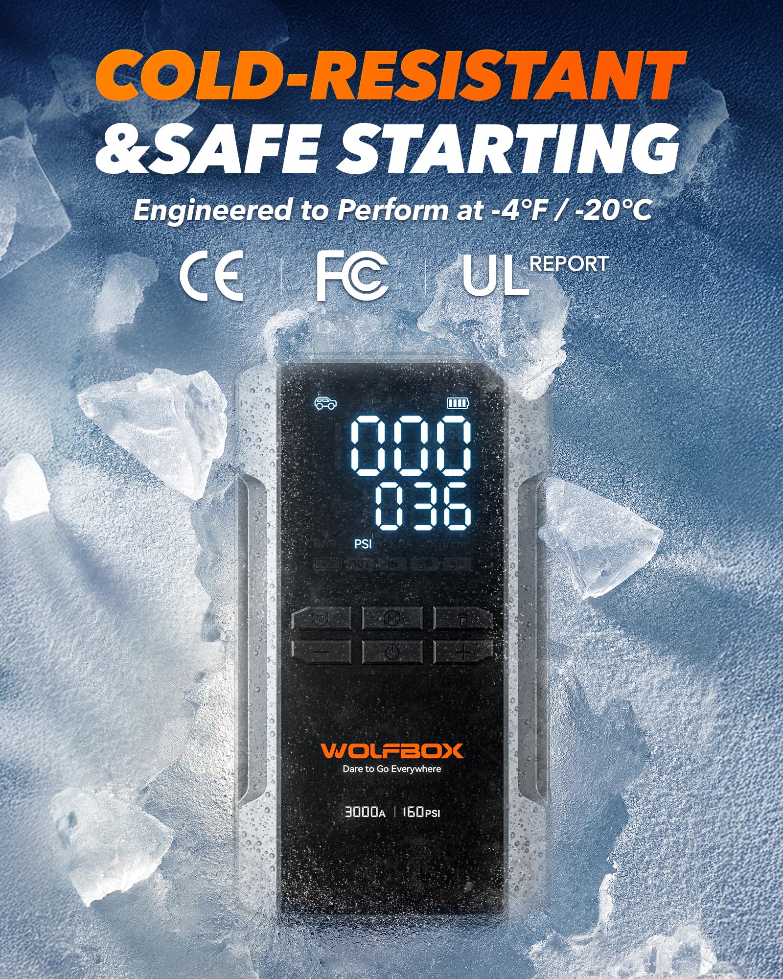 Jump Starter with Air Compressor & Fast Charging